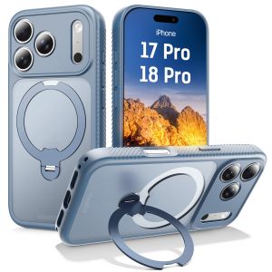 Magnetic case with ring – 360° stand for Apple iPhone 17 Pro/ 18 Pro - 3mk HARDY® RingForce MagCase™ Glacier