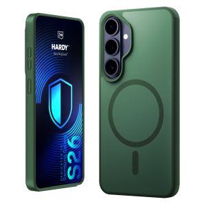 Smoked MagSafe case for Samsung Galaxy S26 – 3mk HARDY® Hazy MagCase™ Green