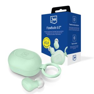 Wireless TWS headphones 3mk FlowBuds 6.0™ Mint Green