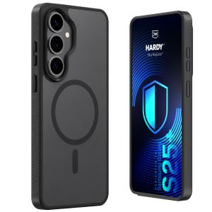 Smoked MagSafe case for Samsung Galaxy S25+ – 3mk HARDY® Hazy MagCase™ Black