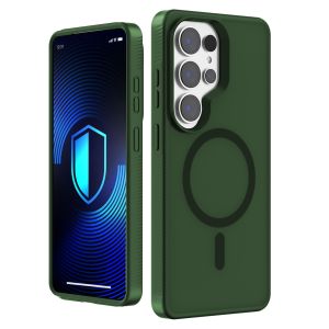 Smoked MagSafe case for Samsung Galaxy S25 Ultra – 3mk HARDY® Hazy MagCase™ Green