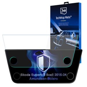 Matte screen protector for the navigation display for Skoda Superb 3 2015-24 Amundsen-Bolero – 3mk TechWrap Matte™ Center Display
