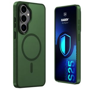 Smoked MagSafe case for Samsung Galaxy S25 – 3mk HARDY® Hazy MagCase™ Green