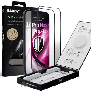 2x 9H Anti-Reflective Tempered Glass for Apple iPhone 17 Pro Max/ 18 Pro Max - 3mk HARDY® DeepBlack Anti-Reflective Glass™