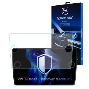 Matte screen protector for the navigation display for VW T-Cross 2019- (Discover Media 8") – 3mk TechWrap Matte™ Center Display