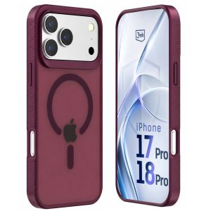 Smoked MagSafe Case for Apple iPhone 17 Pro/ 18 Pro - 3mk HARDY® Hazy MagCase™ Burgundy
