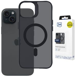 Smoked MagSafe case for Apple iPhone 15 Plus – 3mk HARDY® Hazy MagCase™ Black