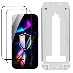 2x Tempered glass screen protector with applicator for Apple iPhone 15 Plus/16 Plus - 3mk Hardy Hardura 9H