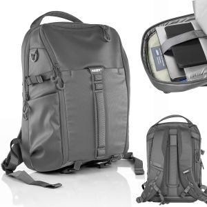 16" laptop backpack 3mk HARDY® 360™ Grey with 360° AST™ protection – business, travel, clamshell