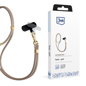 3mk EasyClip Elite smartphone lanyard Taupe (gold)
