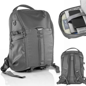 16" laptop backpack 3mk HARDY® 360™ Grey with 360° AST™ protection – business, travel, clamshell