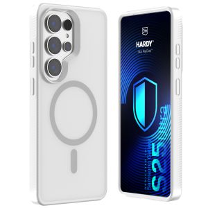 Smoked MagSafe case for Samsung Galaxy S25 Ultra – 3mk HARDY® Hazy MagCase™ White