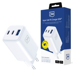 USB-C USB-A wall charger 3mk Hyper GaN PD Charger 65W™
