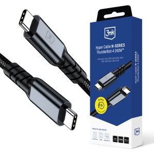 Cable 1m 240W 48V/5A 40Gb/s 8K60Hz 3mk Hyper Cable N-SERIES ThunderBolt 4 240W™ Black