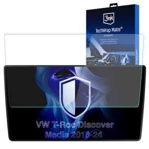 Matte screen protector for the navigation display for VW T-Roc I Discover Media 2018-25 – 3mk TechWrap Matte™ Center Display