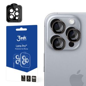 Tempered glass for the camera lens for Apple iPhone 16 Pro - 3mk Lens Protection Pro Titanium Grey