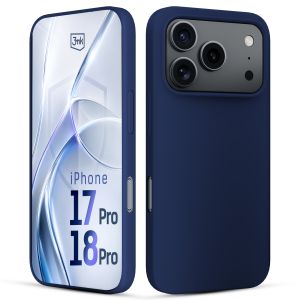 Silicone case for Apple iPhone 17 Pro/ 18 Pro - 3mk HARDY® Mellow Case™ Dark Blue