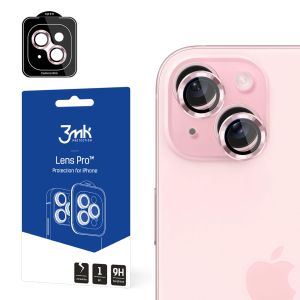 Tempered glass for the camera lens for Apple iPhone 15 - 3mk Lens Protection Pro Pink