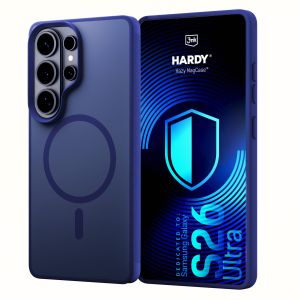 Smoked MagSafe case for Samsung Galaxy S26 Ultra – 3mk HARDY® Hazy MagCase™ Blue