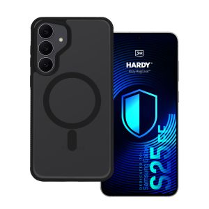 Smoked MagSafe case for Samsung Galaxy S25 FE – 3mk HARDY® Hazy MagCase™ Black