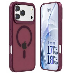 Smoked MagSafe Case for Apple iPhone 17 Pro Max/ 18 Pro Max - 3mk HARDY® Hazy MagCase™ Burgundy