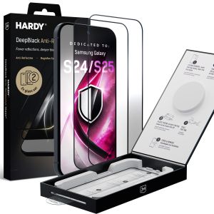 2x 9H Anti-Reflective Tempered Glass for Samsung Galaxy S24/S25 - 3mk HARDY® DeepBlack Anti-Reflective Glass™