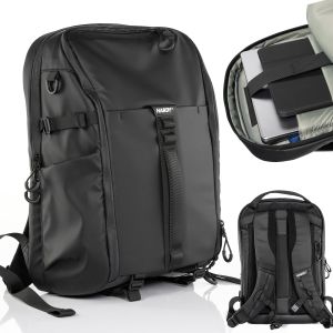 16" laptop backpack 3mk HARDY® 360™ Leather with 360° AST™ protection – business, travel, clamshell