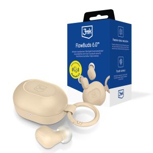 Wireless TWS earphones 3mk FlowBuds 6.0™ Sand