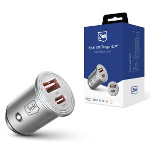 Car charger PD QC PSS USB-C USB-A 3mk Hyper Car Charger 45W