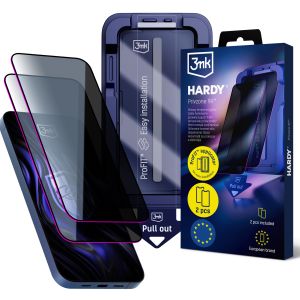 2x Privacy Tempered Glass with Applicator for Apple iPhone 14 Pro - 3mk HARDY® Privzone 9H™