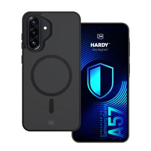 Smoked MagSafe case for Samsung Galaxy A57 – 3mk HARDY® Hazy MagCase™ Black