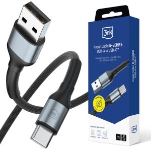 Cable 1m 18W 9V/2A QC 3.0 3mk Hyper Cable N-SERIES USB-A to USB-C™ Black