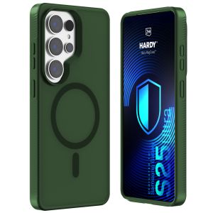Smoked MagSafe case for Samsung Galaxy S25 Ultra – 3mk HARDY® Hazy MagCase™ Green