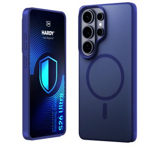 Smoked MagSafe case for Samsung Galaxy S26 Ultra – 3mk HARDY® Hazy MagCase™ Blue