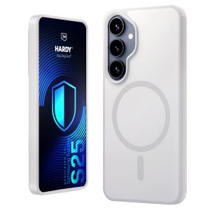 Smoked MagSafe case for Samsung Galaxy S25 – 3mk HARDY® Hazy MagCase™ White