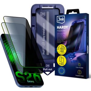 2x Privacy Tempered Glass with Applicator for Samsung Galaxy S26 - 3mk HARDY® Privzone 9H™