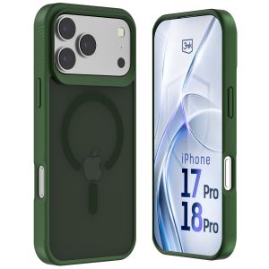 Smoked MagSafe case for Apple iPhone 17 Pro/ 18 Pro – 3mk HARDY® Hazy MagCase™ Green