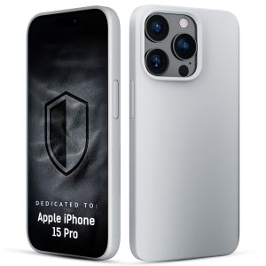 Silicone case with MagSafe for Apple iPhone 15 Pro - 3mk HARDY® Mellow MagCase™ Silver-White