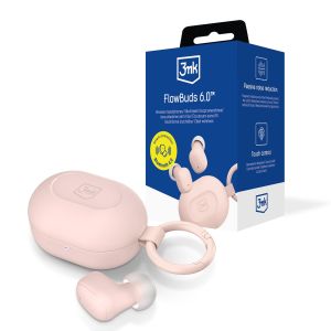 Wireless TWS headphones 3mk FlowBuds 6.0™ Baby Pink