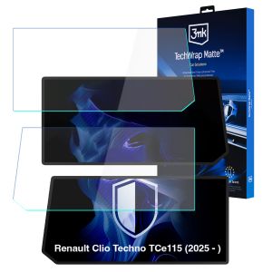 Matte screen protector for the navigation display for Renault Clio Techno TCe115 2025- – 3mk TechWrap Matte™ Center Display