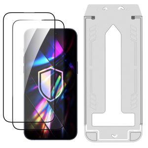 2x Tempered glass screen protector with applicator for Apple iPhone 15 Pro Max - 3mk Hardy Hardura 9H
