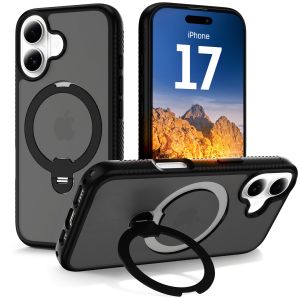 Magnetic case with ring–stand 360° for Apple iPhone 17 - 3mk HARDY® RingForce MagCase™ Black