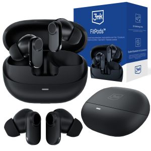 Wireless TWS headphones 3mk FitPods™ – ANC + ENC, Bluetooth 6.0, IPX4, 25 h playtime