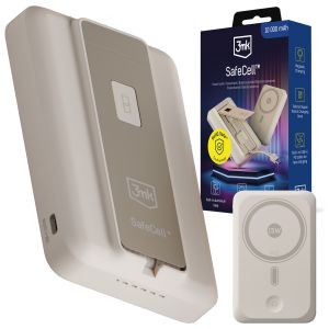 Powerbank 10 000 mAh with MagSafe USB-C PD 3mk SafeCell™ Beige
