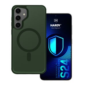 Smoked MagSafe case for Samsung Galaxy S24 – 3mk HARDY® Hazy MagCase™ Green