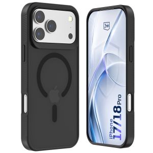 Smoked MagSafe case for Apple iPhone 17 Pro/ 18 Pro – 3mk HARDY® Hazy MagCase™ Black
