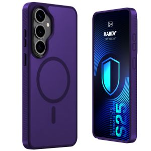 Smoked MagSafe case for Samsung Galaxy S25 – 3mk HARDY® Hazy MagCase™ Purple