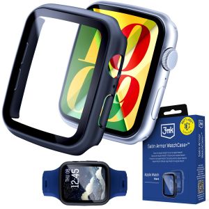 Case with tempered glass for Apple Watch 41mm - seria 7/8/9 - 3mk Satin Armor WatchCase+™ Black