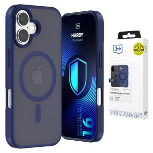 Smoked MagSafe case for Apple iPhone 16 – 3mk HARDY® Hazy MagCase™ Blue