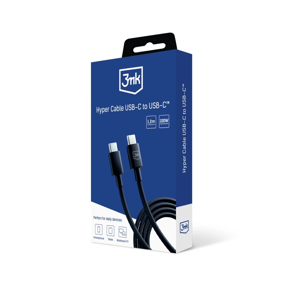 Packshot 3mk Hyper Cable USB-C to USB-C™ Black